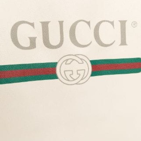 Gucci Logo-Print Drawstring Backpack in White - Picture 10 of 13